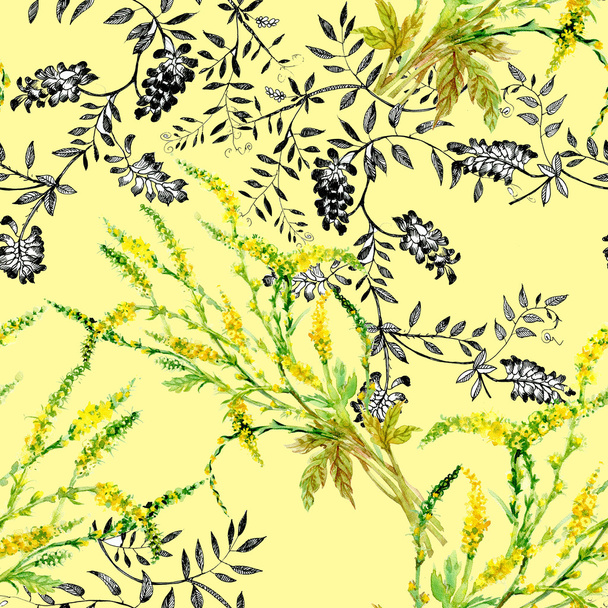 Wildflowers seamless pattern - Foto, Imagen