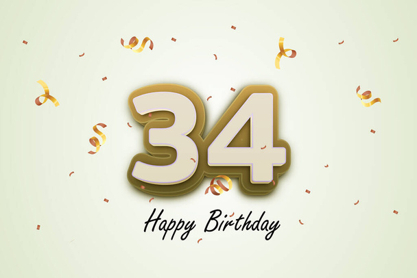 34 hyvää syntymäpäivää kortin suunnittelu - Valokuva, kuva