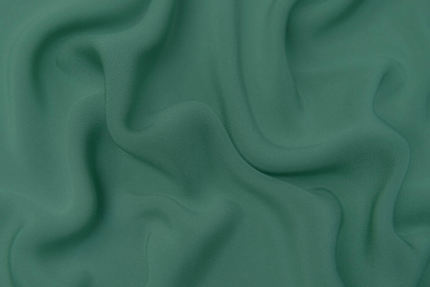 Silky Green Cloth Background Stock Photo - Download Image Now