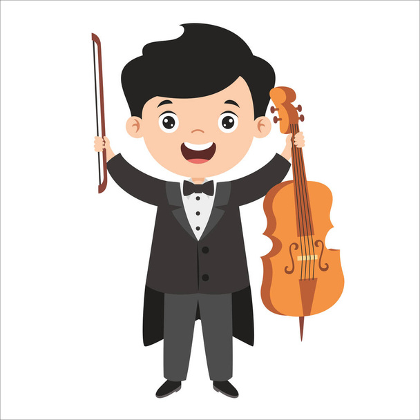 Cartoon Drawing Of A Musician - Vector, Image