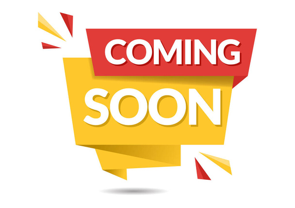 Coming Soon background Vector Illustration. Business Advertising with Sign or Label Design for Sale Serve as a Banner, Poster and Promotion Announce Card - Vector, Image