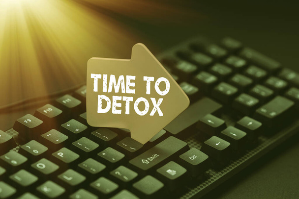 ［Time To Detox］を表示します。毒素のあなたの体を浄化したり、重要なデータをオンラインで収集したり、 Word処理アプリケーションを開発したりする際の概念的な写真 - 写真・画像