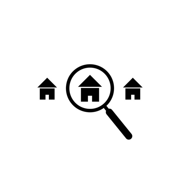 Je cherche l'icône du foyer. Rechercher le symbole de la maison. Design plat. Stock - Illustration vectorielle - Vecteur, image