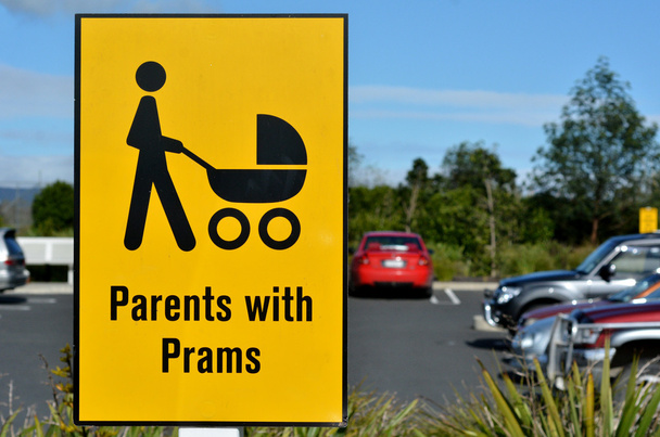 Eltern mit Kinderwagen Zeichen Symbol - Foto, Bild