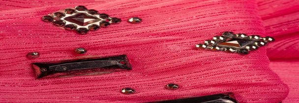Silk pattern, red silk fabric, ruby satin silk fabric, texture background, macro. abstract design. - Foto, Bild