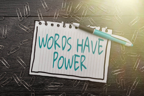 Inspiration showing sign Words Have Power. Word for as they has ability to help heal hurt or harm someone Bright New Ideas Fresh Office Design Work Problems And Solutions - Photo, Image