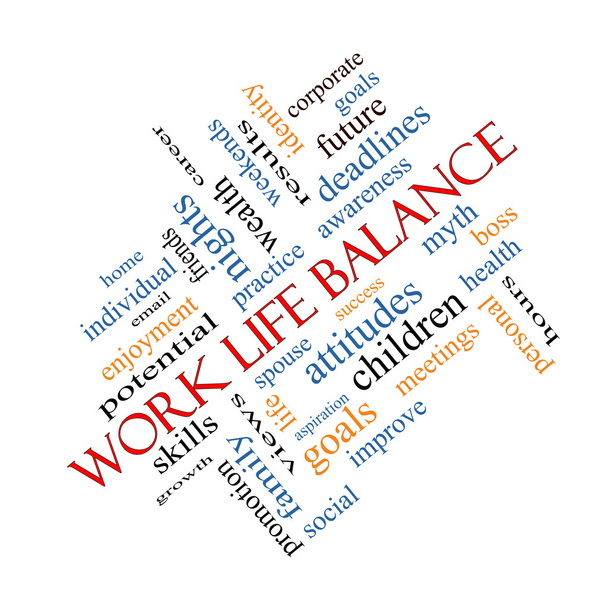 Work Life Balance Word Cloud Концепція під кутом
 - Фото, зображення