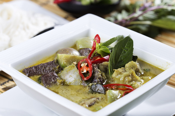 Green curry Chicken soup  - Photo, Image