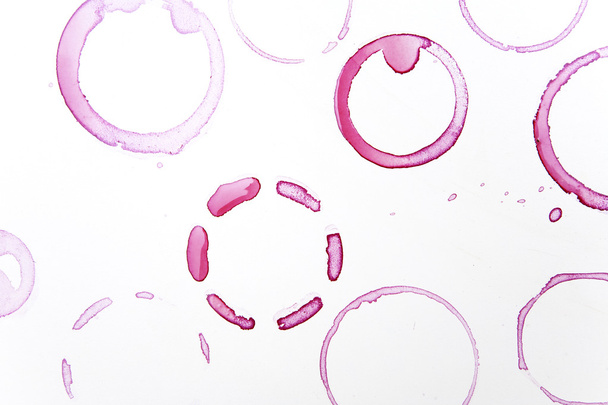 Red wine ring stains, glass marks - Foto, Imagem