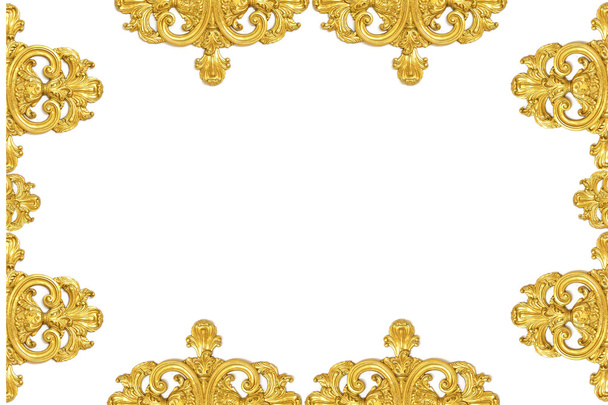 Винтажная золотая рамка на белом фоне
 - Фото, изображение