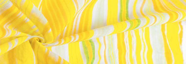 Texture, background, pattern, yellow stripes, cotton fabric, Mapudungun pontro poncho, blanket, woolen fabric - these are outerwear designed to keep the body warm. - Photo, Image