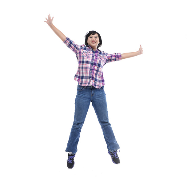 Saltando adolescente menina
 - Foto, Imagem