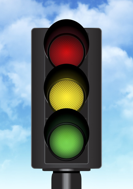 Traffic light with a beautiful blue sky in background - Photo, Image