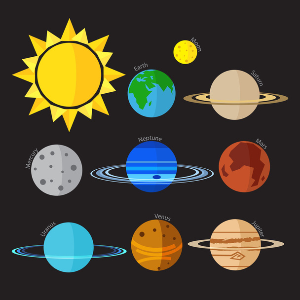 Vektor-Symbol für Sonnensystem - Vektor, Bild