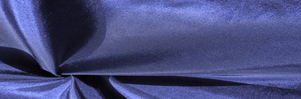Background texture, pattern,  blue silk fabric, decorative design. - Photo, Image
