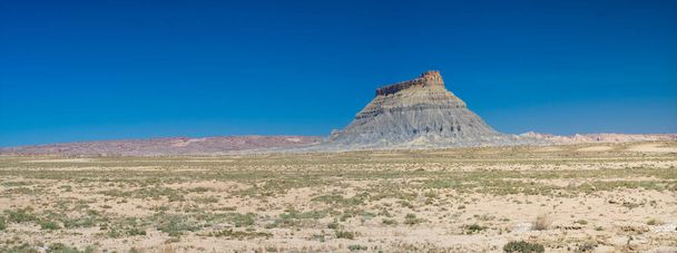 "Factory butte" hill in utah during a sunny day with blue sky - Photo, Image