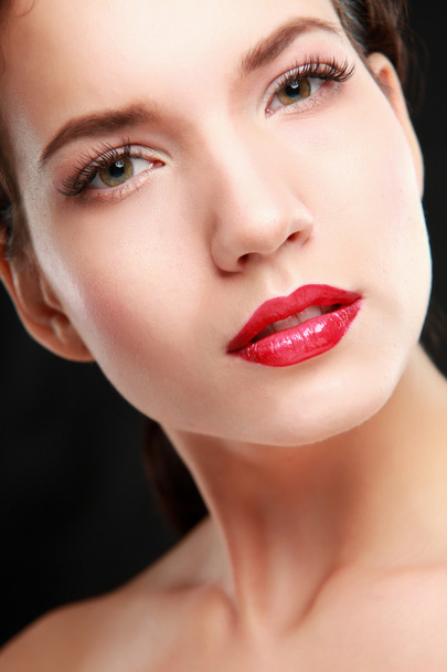 Makeup.Professional Make-up. Lipgloss. Lipstick - Fotoğraf, Görsel