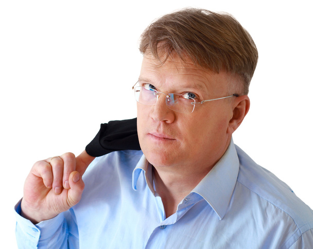Portrait of man wearing glasses, isolated on white - Φωτογραφία, εικόνα