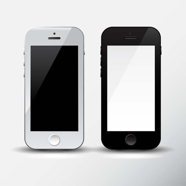Pantalla de plantillas de teléfonos inteligentes en blanco y negro
 - Vector, imagen
