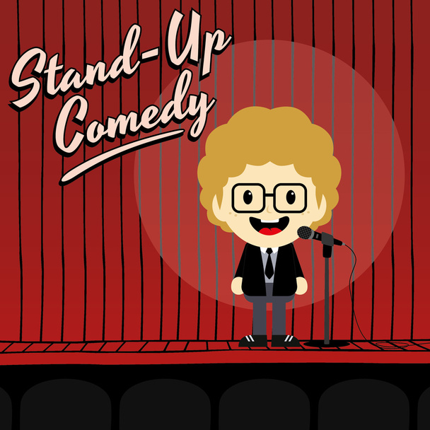 männlicher Stand-up-Comedian - Vektor, Bild