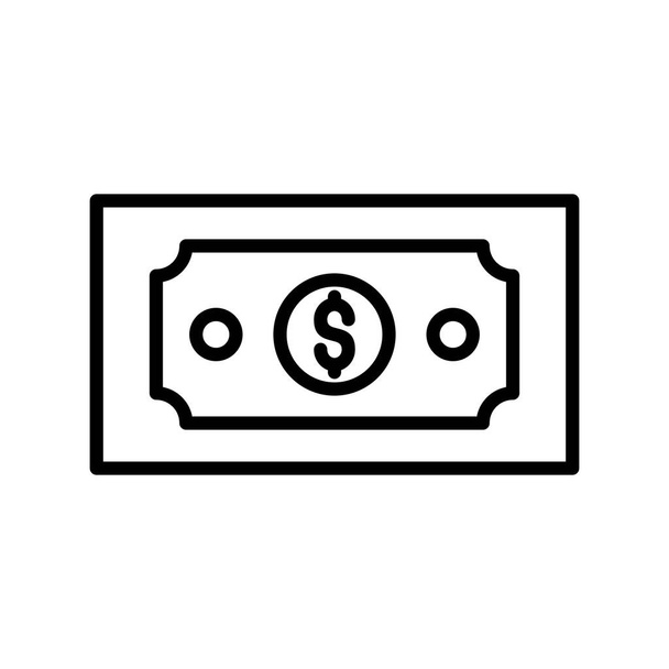 Dollar Note Outline Vector Icon Desig - ベクター画像