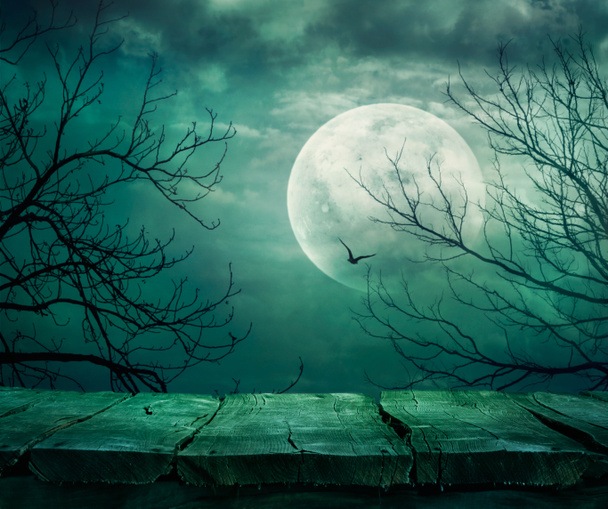 Halloween background with table - Photo, Image