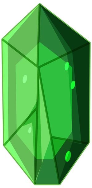 Groen kristal met glinsterende geïsoleerde illustratie - Vector, afbeelding