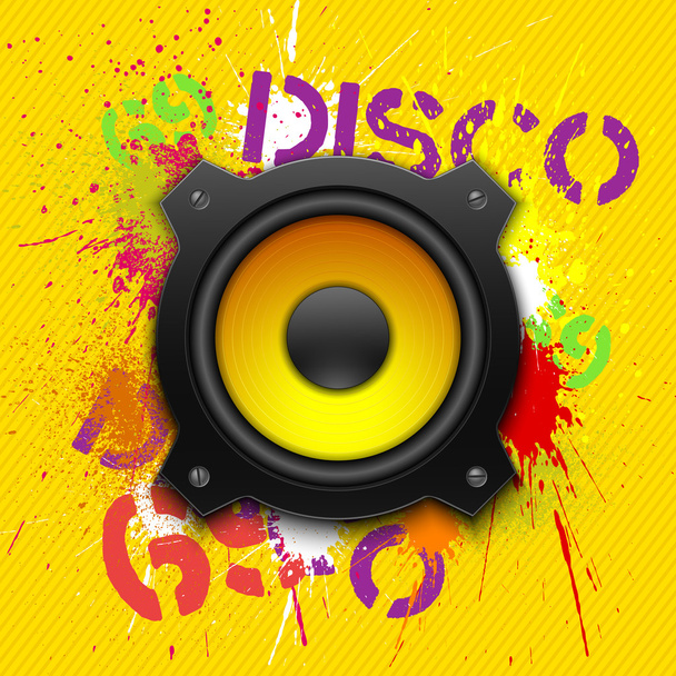 Party design element with speaker - Vector, Image