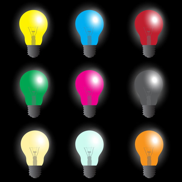 bombillas de color - fuente de luz eps10
 - Vector, imagen