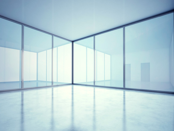 Empty interior with glass panels - Foto, Imagem
