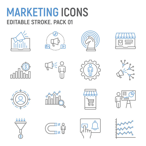 Marketingové Line sada ikon - Vektor, obrázek