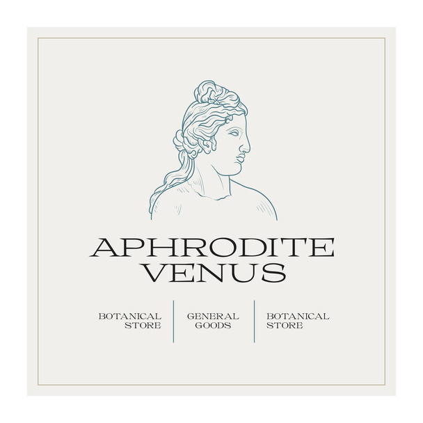 Antique Greek classic statues vector logo. Modern tattoo and logotip. Hand drawn mythical trendy Vector - Vector, Image