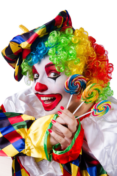 Clown à sucette isolé sur blanc - Photo, image