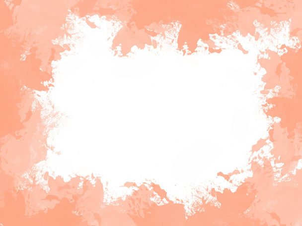 Abstract water color peach orange frame - Photo, Image