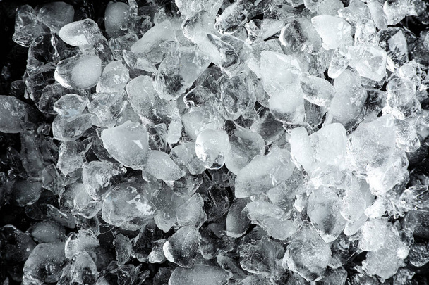 Heap of crushed ice as background, top view - 写真・画像