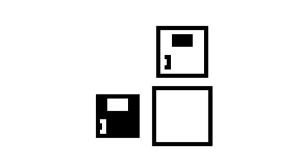 skříňky animace ikon glyfu školky - Záběry, video