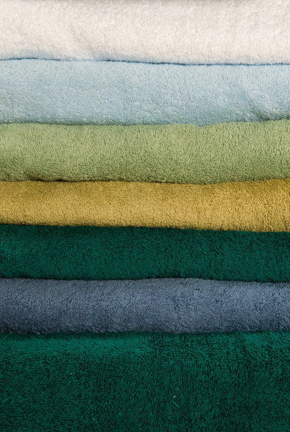 Stack of colorful towels - 写真・画像