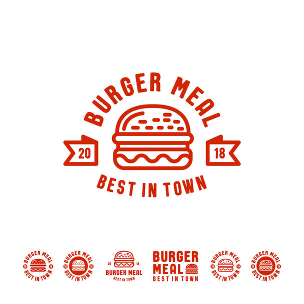 simple set of burger meal logo - Vetor, Imagem