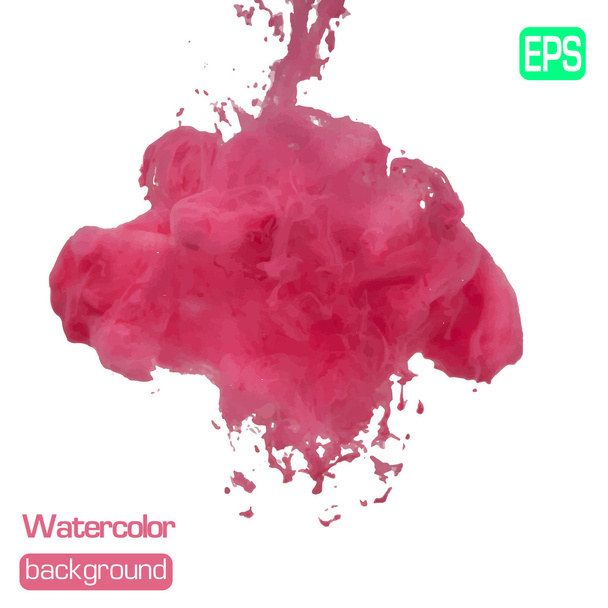 Vector ink swirling in water. Isolated cloud. - Vector, Image