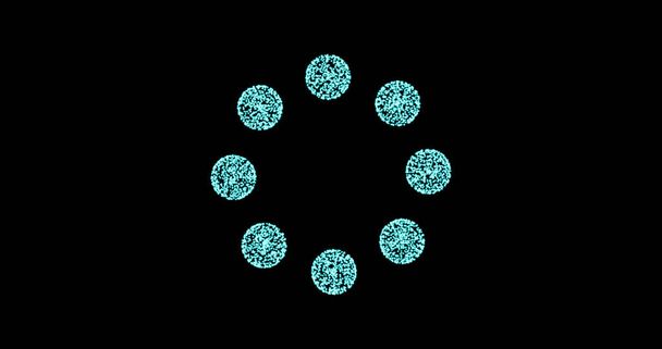 Абстрактная технология синих кругов из анимированных точек, кругов частиц. режим смешивания 4K, элемент FUI. геометрический фон движения абстрактных молекул. - Фото, изображение
