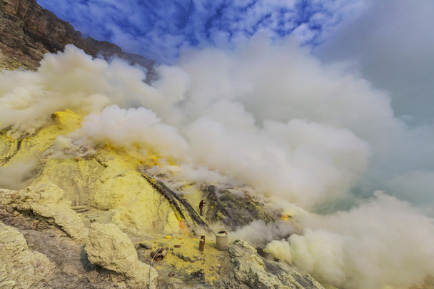 λίμνη ηφαιστείου ljen - Φωτογραφία, εικόνα