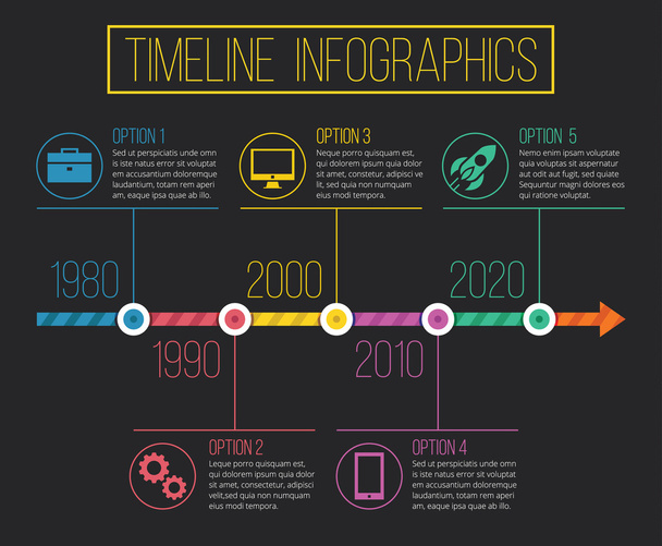 Vector Timeline Infographics 01 - Vector, afbeelding