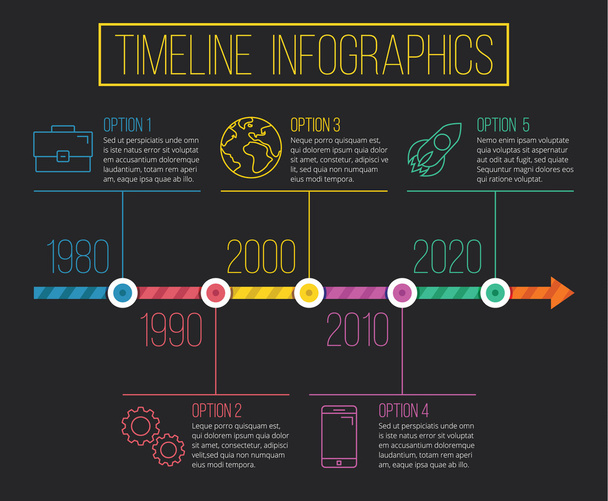 Vector Timeline Infographics 02 - Vektör, Görsel