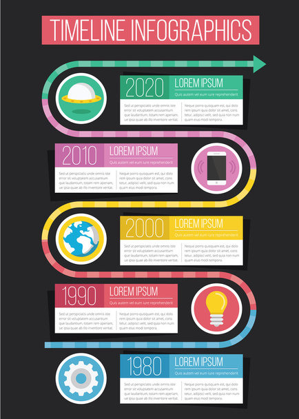 Vector Timeline Infographics 07 - Διάνυσμα, εικόνα
