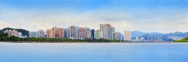 панорамный вид на город Чжухай в южной части Китая новый экономический с
 - Фото, изображение