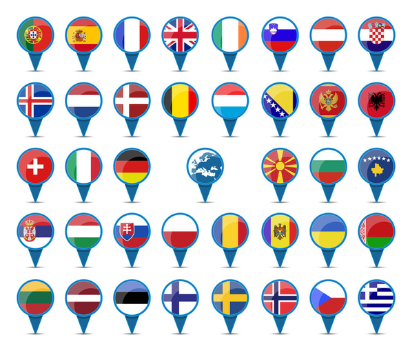 National flags of Europe - Vector, Image