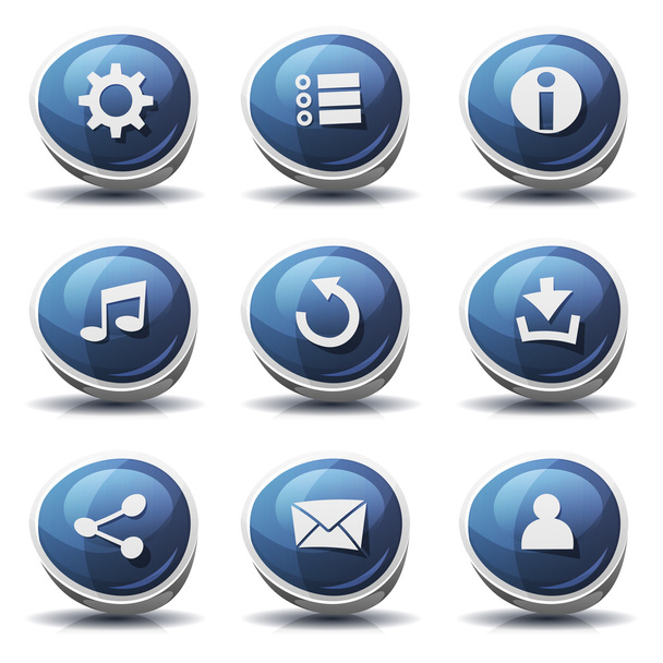 Road Sign Icons And Buttons For Ui Game - Vector, Image