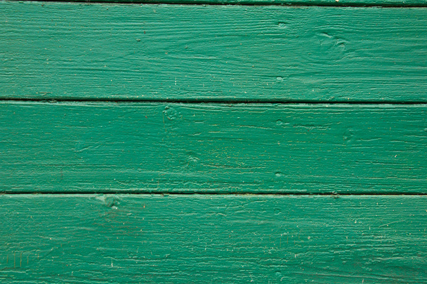 horizontální zelená Dřevěná prkna s oprýskanou barvou, texturou - Fotografie, Obrázek