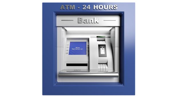 bankomat izolované na bílém pozadí  - Fotografie, Obrázek