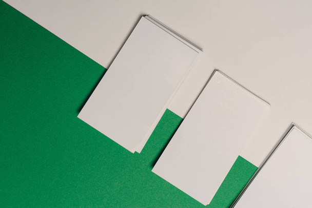 white business cards documents colorful background office copy-space - Fotografie, Obrázek